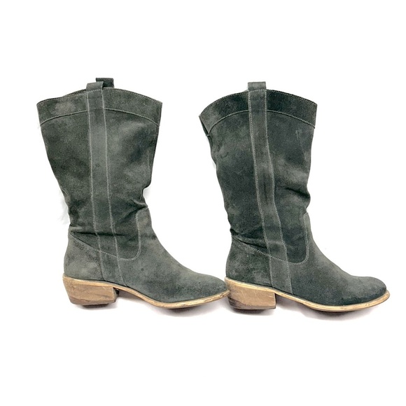 Women's GTO Italia Distressed Sage Leather Suede Western Cowboy Boots EU 38 - Picture 4 of 9